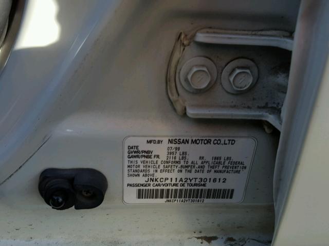 JNKCP11A2YT301612 - 2000 INFINITI G20 WHITE photo 10