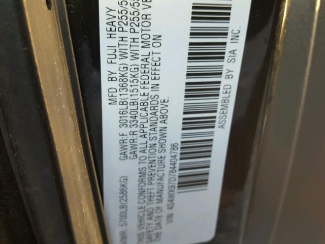 4S4WX97D784404786 - 2008 SUBARU TRIBECA LI 黑色 照片 10