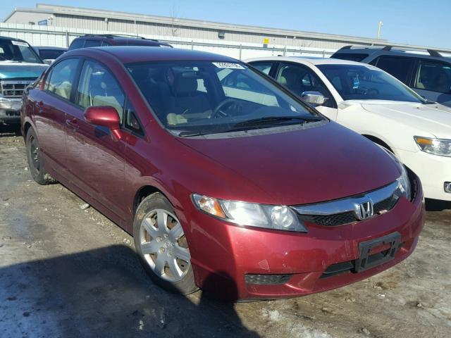 19XFA1F52AE025393 - 2010 HONDA CIVIC LX RED photo 1