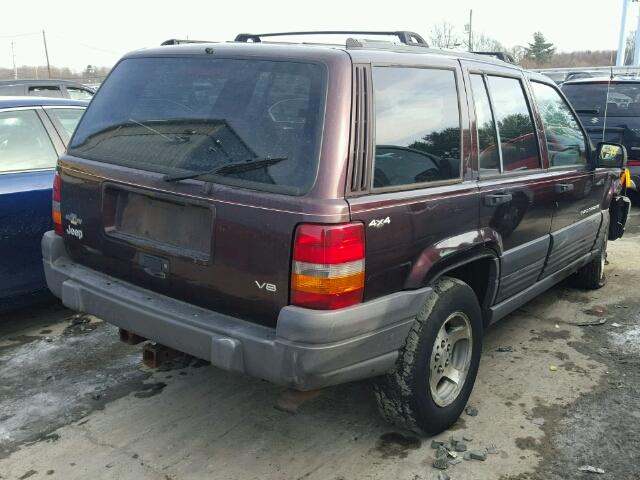 1J4GZ58Y6TC174082 - 1996 JEEP GRAND CHER MAROON photo 4