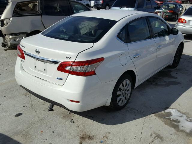 3N1AB7AP4EL616347 - 2014 NISSAN SENTRA S WHITE photo 4