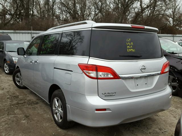 JN8AE2KP7E9104956 - 2014 NISSAN QUEST S SILVER photo 3