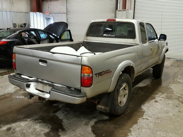 5TEWN72N31Z770725 - 2001 TOYOTA TACOMA XTR SILVER photo 4