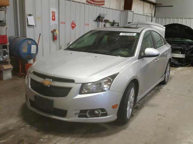 1G1PG5SB9E7378556 - 2014 CHEVROLET CRUZE LTZ SILVER photo 2