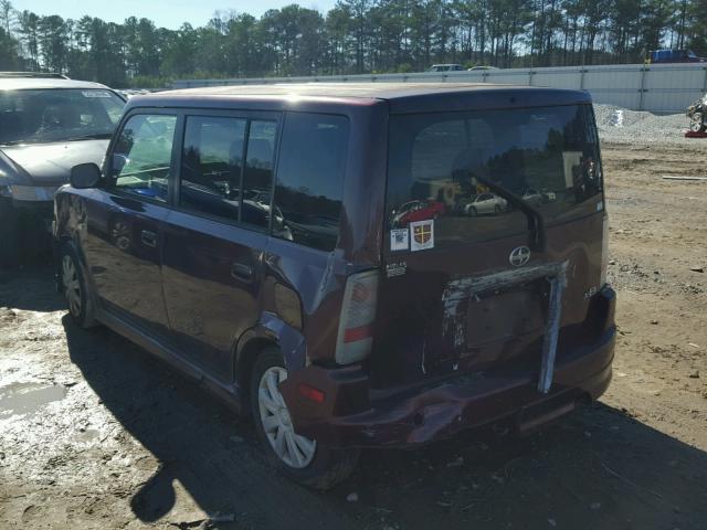 JTLKT324954004828 - 2005 TOYOTA SCION XB BURGUNDY photo 3