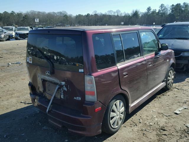 JTLKT324954004828 - 2005 TOYOTA SCION XB BURGUNDY photo 4