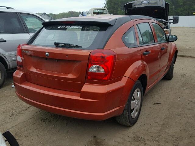 1B3HB28C57D154800 - 2007 DODGE CALIBER ORANGE photo 4