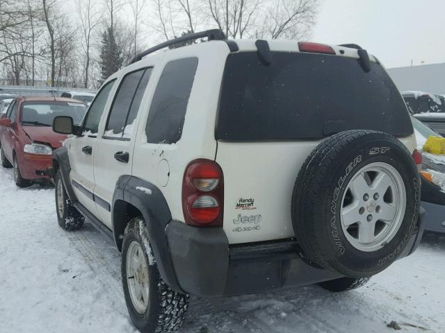 1J4GL48K37W657458 - 2007 JEEP LIBERTY SP WHITE photo 3