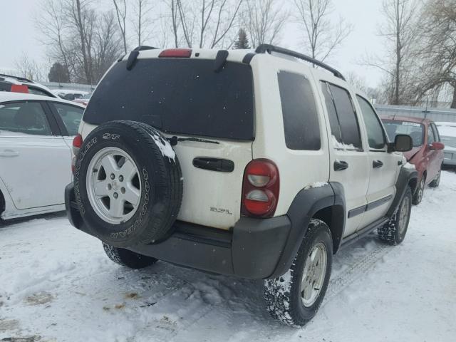 1J4GL48K37W657458 - 2007 JEEP LIBERTY SP WHITE photo 4