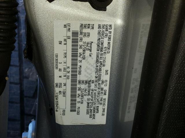 1FADP3F27DL260185 - 2013 FORD FOCUS SE SILVER photo 10