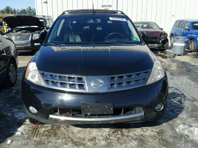 JN8AZ08WX7W659041 - 2007 NISSAN MURANO SL BLACK photo 9