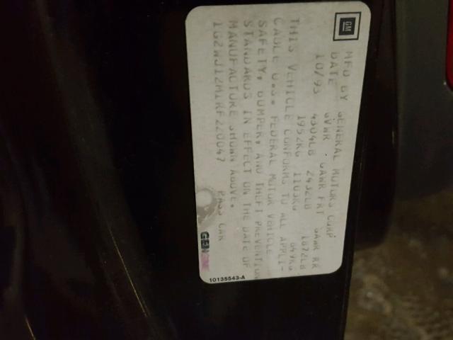 1G2WJ12M1RF220047 - 1994 PONTIAC GRAND PRIX GRAY photo 10