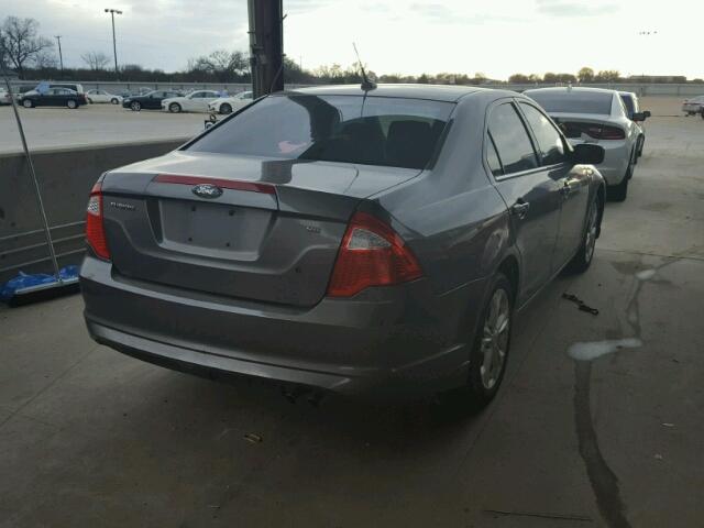 3FAHP0HA9CR107683 - 2012 FORD FUSION SE GRAY photo 4