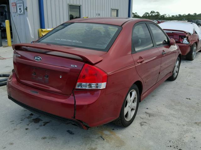 KNAFE121085014872 - 2008 KIA SPECTRA EX RED photo 4