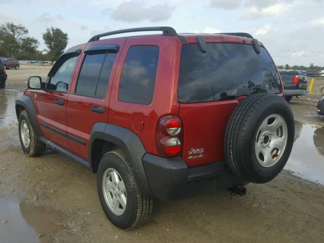 1J4GL48K36W124055 - 2006 JEEP LIBERTY SP RED photo 3