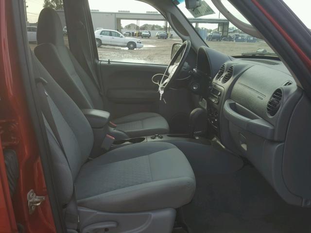 1J4GL48K36W124055 - 2006 JEEP LIBERTY SP RED photo 5