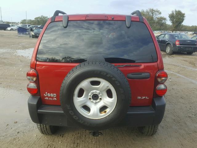 1J4GL48K36W124055 - 2006 JEEP LIBERTY SP RED photo 9