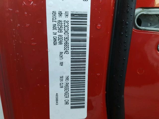 2C3CDXDT9DH665242 - 2013 DODGE CHARGER R/ RED photo 10