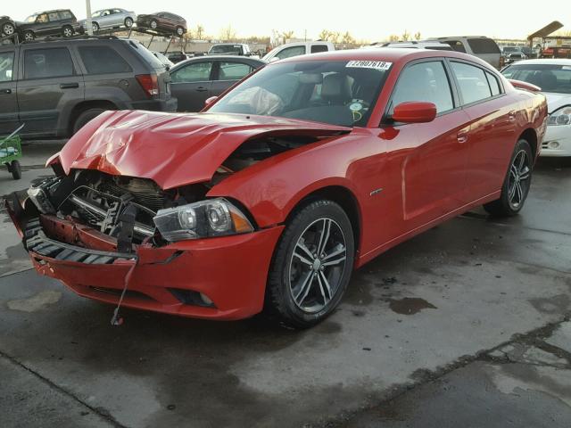 2C3CDXDT9DH665242 - 2013 DODGE CHARGER R/ RED photo 2