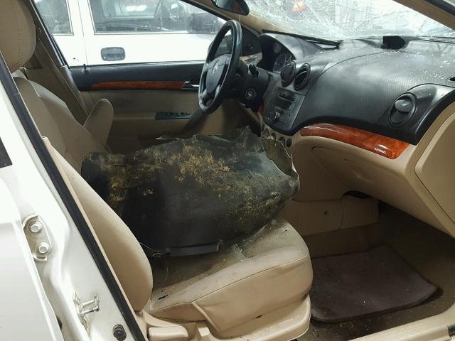 KL1TD56638B137970 - 2008 CHEVROLET AVEO BASE WHITE photo 5