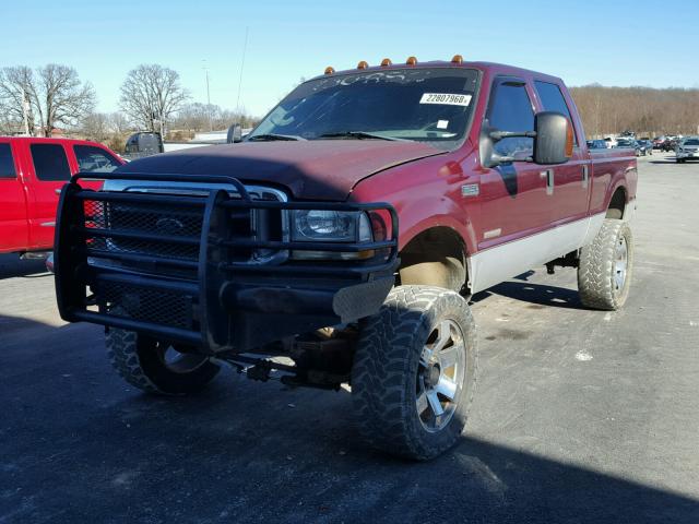 1FTNW21P94ED98412 - 2004 FORD F250 SUPER MAROON photo 2