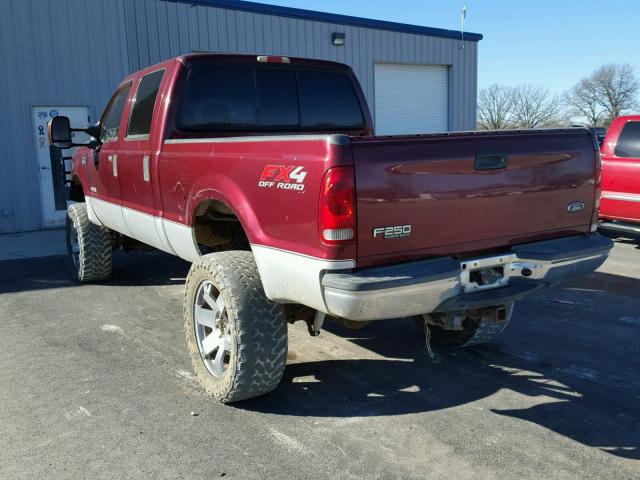 1FTNW21P94ED98412 - 2004 FORD F250 SUPER MAROON photo 3