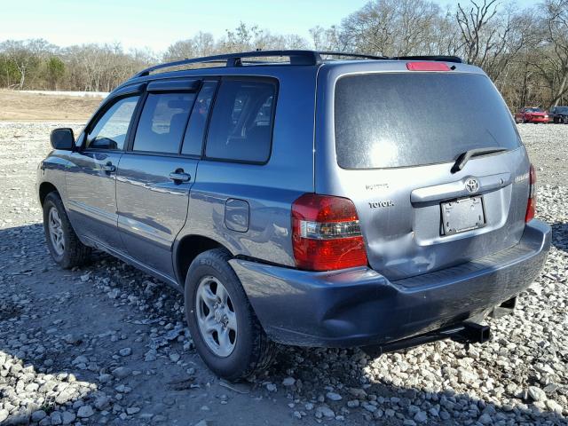 JTEGD21A760154246 - 2006 TOYOTA HIGHLANDER BLUE photo 3