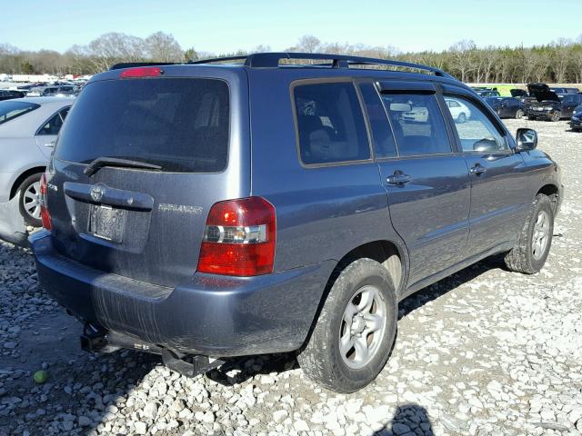 JTEGD21A760154246 - 2006 TOYOTA HIGHLANDER BLUE photo 4