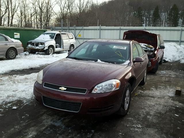 2G1WT58KX79361605 - 2007 CHEVROLET IMPALA LT BURGUNDY photo 2