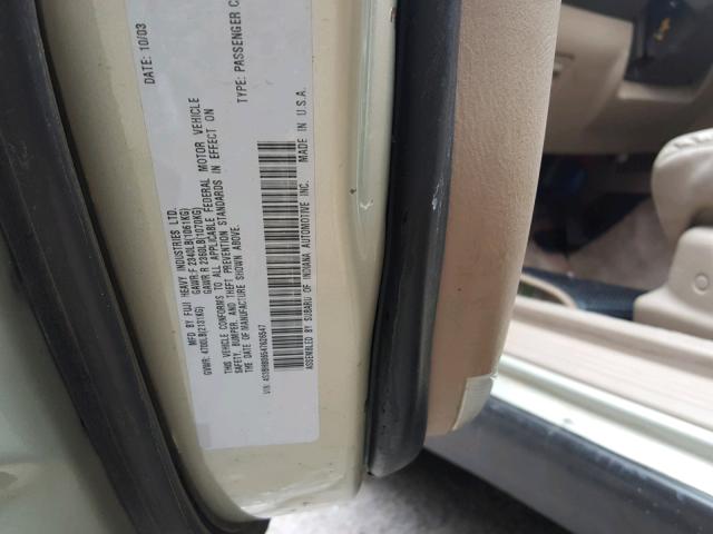 4S3BH806547626547 - 2004 SUBARU LEGACY OUT SILVER photo 10