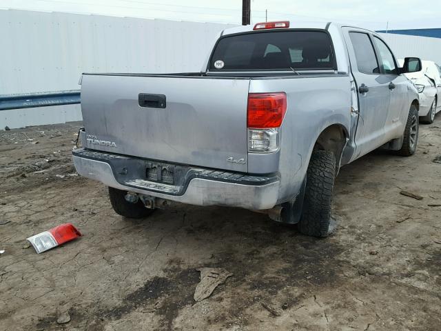 5TFDY5F16CX261572 - 2012 TOYOTA TUNDRA CRE SILVER photo 4