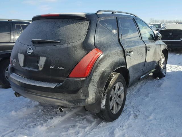 JN8AZ08W57W612970 - 2007 NISSAN MURANO SL BLACK photo 4