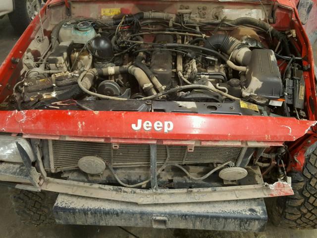 1J4FJ68S1PL555509 - 1993 JEEP CHEROKEE S RED photo 7