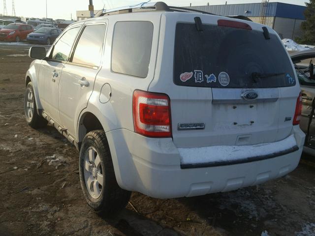 1FMCU0EG1AKA10688 - 2010 FORD ESCAPE LIM WHITE photo 3