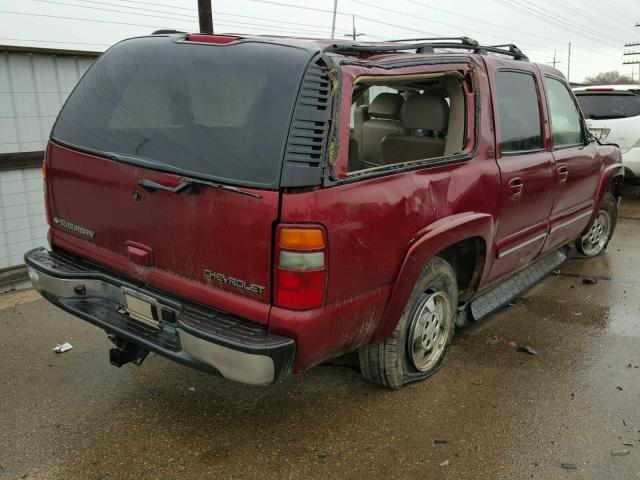 1GNFK16Z12J303437 - 2002 CHEVROLET SUBURBAN K MAROON photo 4