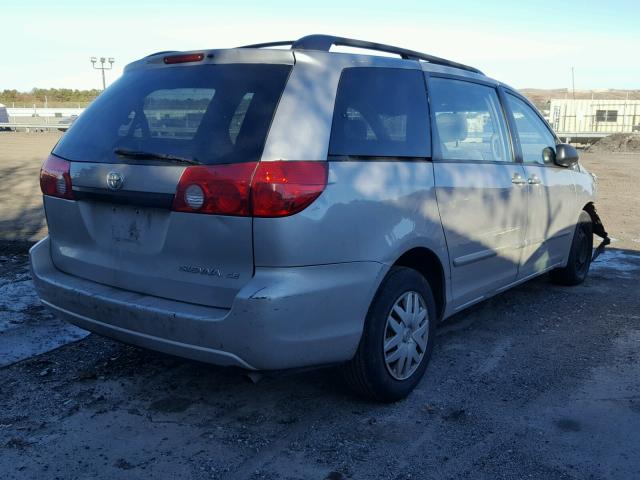 5TDZK23C48S218468 - 2008 TOYOTA SIENNA CE SILVER photo 4