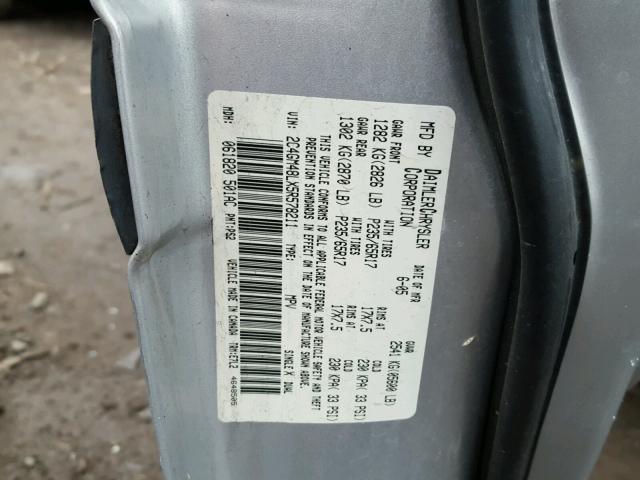 2C4GM48LX5R578211 - 2005 CHRYSLER PACIFICA SILVER photo 10