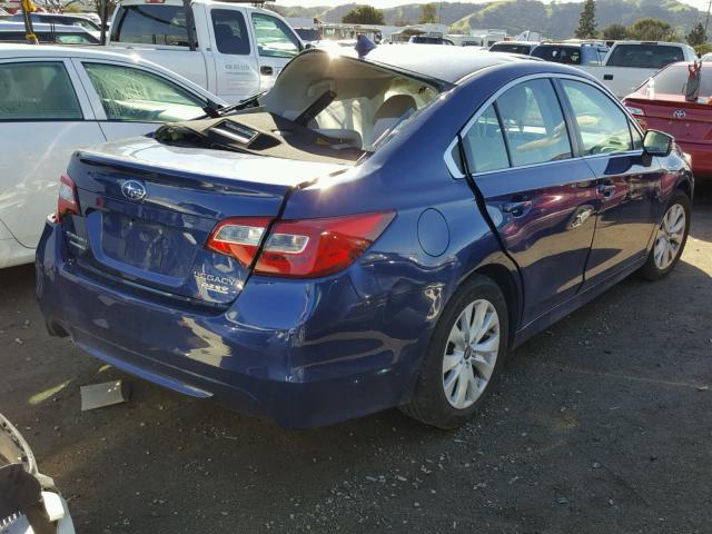 4S3BNAH60H3047967 - 2017 SUBARU LEGACY 2.5 BLUE photo 4