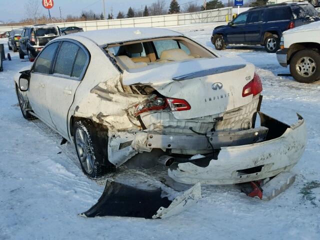 JNKCV61E49M306912 - 2009 INFINITI G37 BASE WHITE photo 3