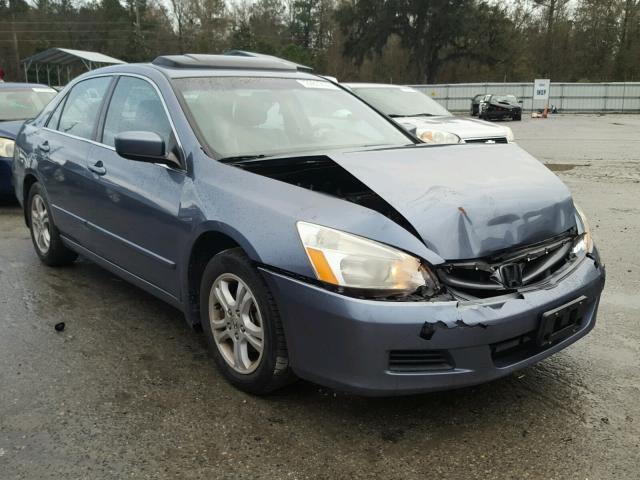 1HGCM567X7A168494 - 2007 HONDA ACCORD EX BLUE photo 1