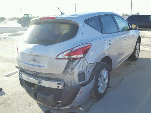 JN8AZ1MU4EW410287 - 2014 NISSAN MURANO S SILVER photo 4