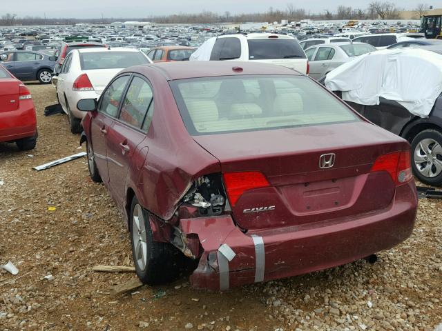 1HGFA16847L037847 - 2007 HONDA CIVIC EX ბურგუნდია ფოტო 3