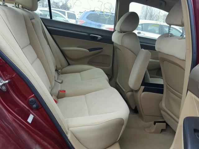 1HGFA16847L037847 - 2007 HONDA CIVIC EX ბურგუნდია ფოტო 6