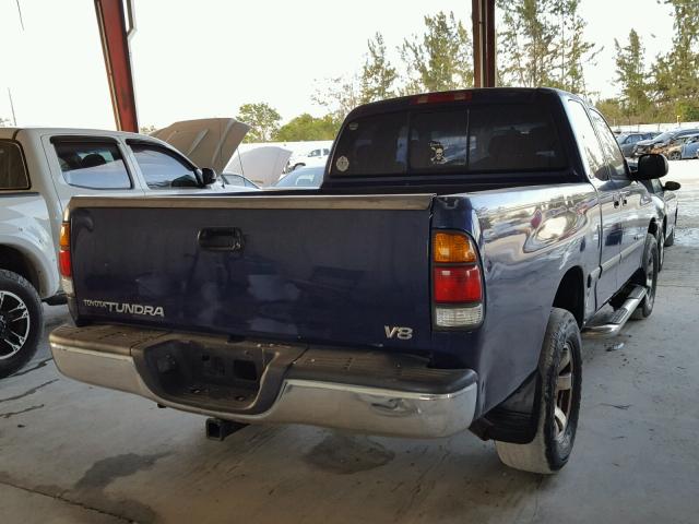 5TBRT341XYS028263 - 2000 TOYOTA TUNDRA ACC BLUE photo 4