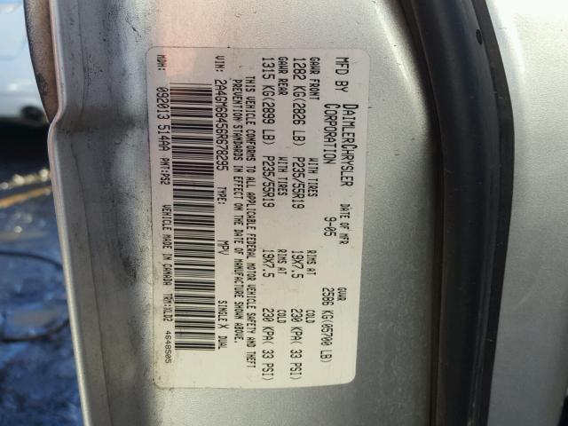 2A4GM68456R678295 - 2006 CHRYSLER PACIFICA T SILVER photo 10