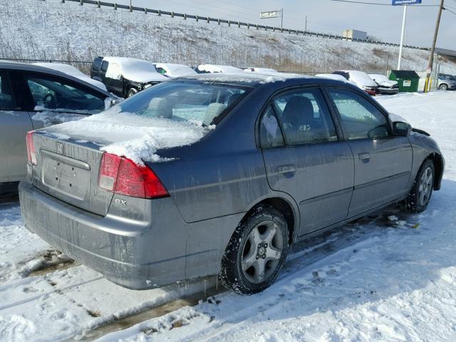 2HGES26845H512146 - 2005 HONDA CIVIC EX GRAY photo 4