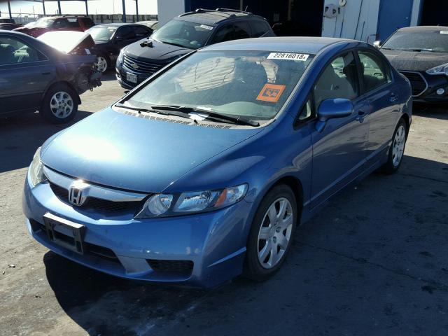 19XFA16599E024205 - 2009 HONDA CIVIC LX BLUE photo 2