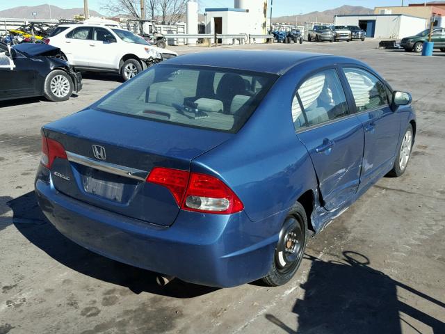 19XFA16599E024205 - 2009 HONDA CIVIC LX BLUE photo 4