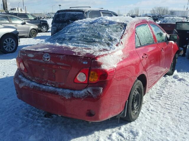 2T1BU40E49C016799 - 2009 TOYOTA COROLLA BA RED photo 4