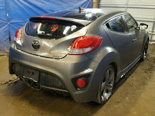 KMHTC6AE7DU135665 - 2013 HYUNDAI VELOSTER T GRAY photo 4